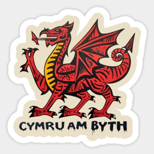 Welsh Dragon Cymru am Byth Sticker